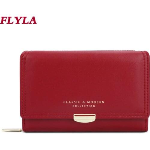 Womens wallet 2021 new multifunctional short zipper tri-fold fashion wallet