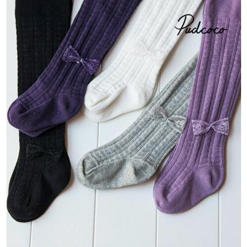 1 Pairs New Kids Socks Toddlers Girls Lace Bow Knee High Long Soft Warm Winter Cotton baby Socks Kids Knitted Striped 5 Color