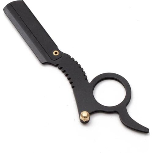 1Pcs Customized Brand JP Stainless Razor Shaving Barber Tools Hair Razor Add Blades Black Shaving Knife Hair Removal Tools C6111