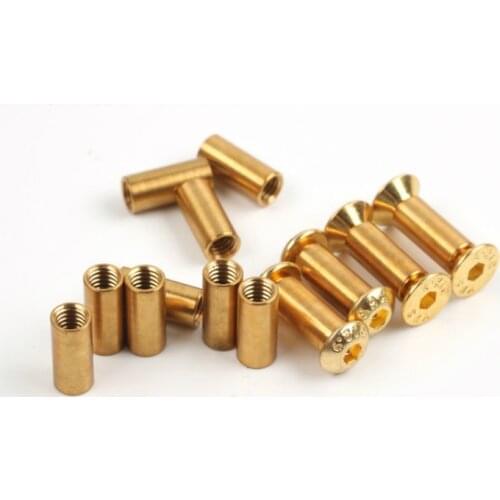 10pcs High-carbon steel Copper plating M4 Thread Knife screw knife Handle DIY rivet