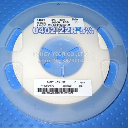 10000pcs 0402 22R 5% RTT02220JTH Chip Resistor