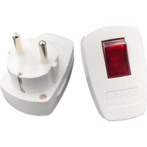 250V 10A AC Schuko Germany Type F Rewireable Power Plug 250V 16 Amp W/ LED Indicator Switch Detachable European Plugs