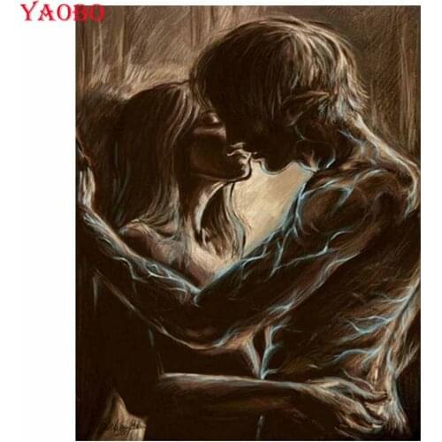 5d diy diamond painting Couple kiss cross stitch 3d pictures, full square round drill,Diamond embroidery diamond mosaic,Stickers