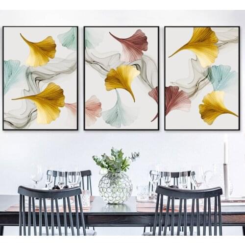 Canvas Prints Painting Abstract Golden Maple Leaf Wall Art Poster And Prints Pictures Home Decoration For Living Room No Frame