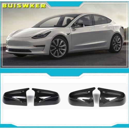 Model3 Accessories Car Side Mirror Cover For Tesla Model 3 2021 Mirror Cover Carbon Fiber ABS Model Three Rearview New
