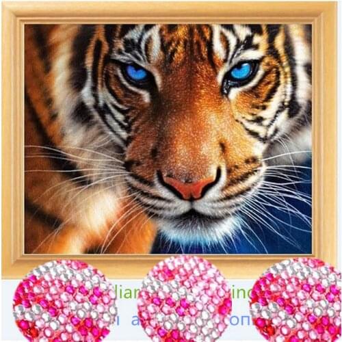 2018 new arrived Tiger Diy Diamond Embroidery Crystal Diamond Rhinestones Diamond Painting Cross Stitch Animal Decor Picture zx