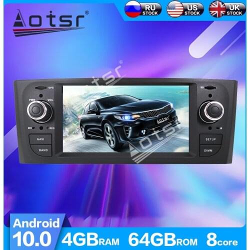 AOTSR Android 10.0 IPS DSP GPS Navigation PX6 4+64GB Car Radio Player For Fiat Grande Punto Linea 2005-2012 multimedia stereo