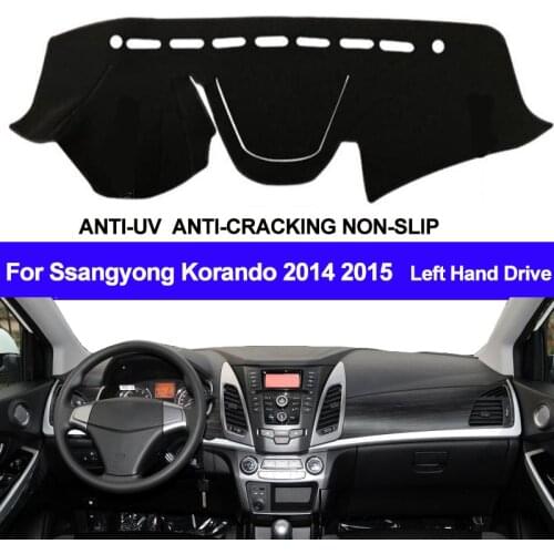 TAIJS Car Dashboard Cover Dashmat For Ssangyong Korando 2014 2015 Automobile Dash Mat Sun Shade Pad Carpet Dash Board Cover