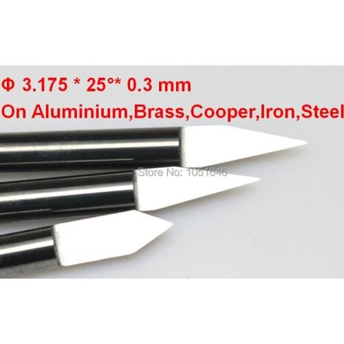 Free Shipping, 10 pcs/lot 3.175mm 25 Degree 0.3mm Flat Bottom Cutting Tool Bits, V Shape Carbide Engraving Tools for metal