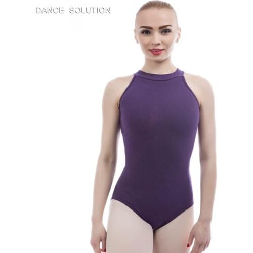 Free Shipping Ballet Dancing Leotard Halter Neck Dancewear Adult Lady Performance Costume Practice Clothes 4 Colors 01D0015