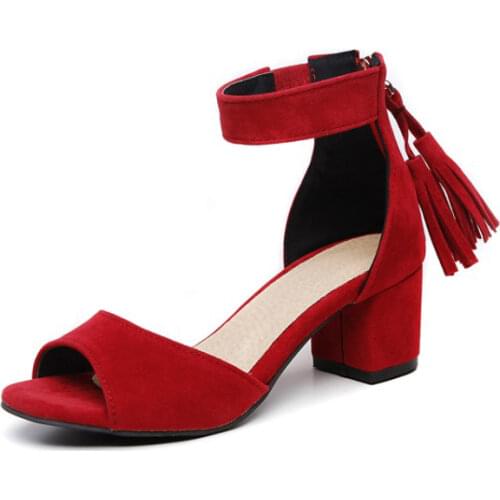 Big Size 11 12 13 14 15 16 high heels sandals women shoes woman summer ladies Rough heel Roman style Package the heel