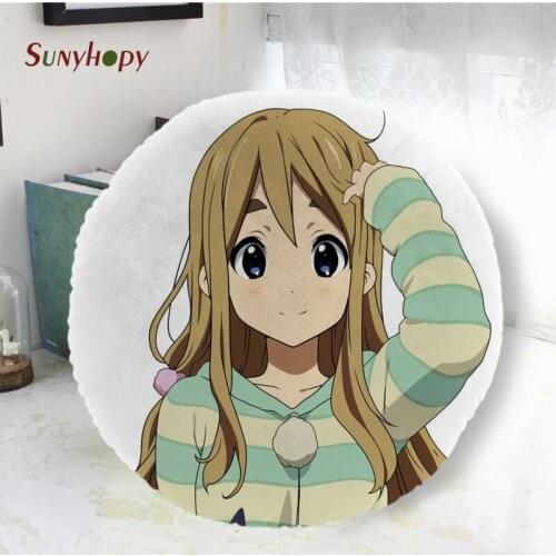 K-ON!Round Decorative Cushion Cover Home Decor Peach Skin Pillowcase For Sofa 40cm50cm60cm In Diameter-WJY