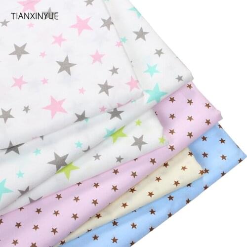 TIANXINYUE 6pcs/lot Star series Cotton Fabric Patchwork DIY Quilting Sewing Fat Quarters Bundle Tissue Telas Tilda Needlework