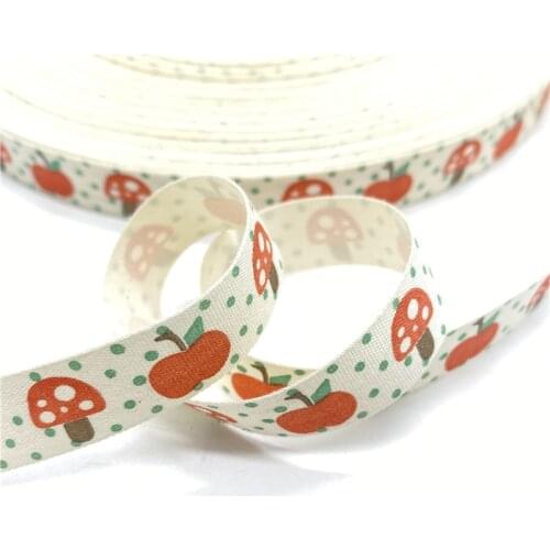 5Yards 15mm Cotton Ribbon Printed Cotton Ribbons For Wedding Christmas Decoration DIY Sewing Fabric #02