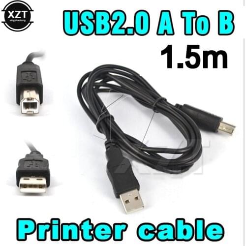 2 pcs 1.8M USB 2.0 A to B Male Adapter Data Cable for Epson Canon Sharp HP Printer Scanner Extension Wire Cord