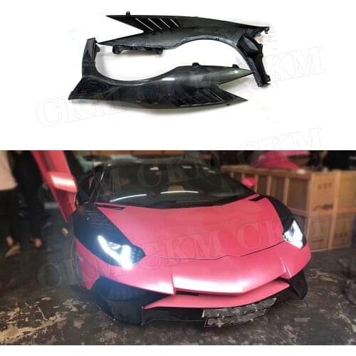 Carbon fiber Front Side Fender Air Vent Trim Frame Covers case For Lamborghini LP700 LP720 LP750