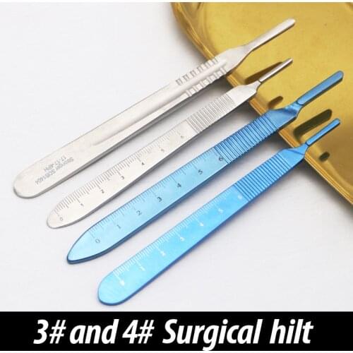 Cosmetic plastic tools fine 3 no. 4 knife handle double eyelid surgery knife holder stainless steel titanium alloy scale handle