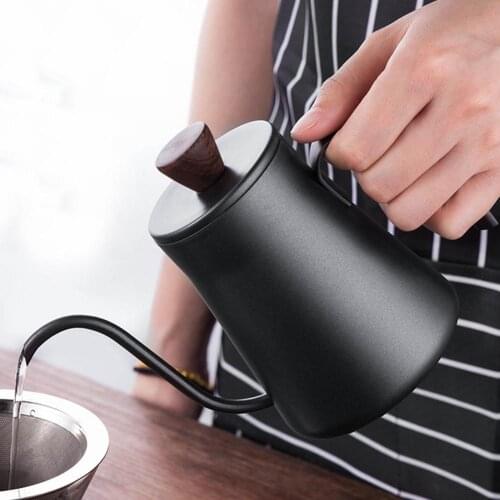 400ml Mini Stainless Steel Thicken Coffee Dripper Pot Kettle Home Kitchen Gadget Ergonomic design, comfortable to grip, heat