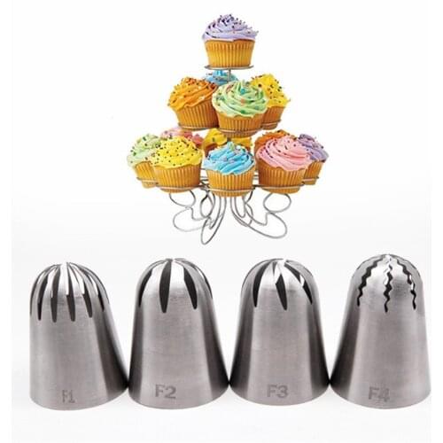 1pc Large Rose Cream Cake Russian Nozzles Leaves Stainless Steel Icing Piping Tips Set Coupler Cupcake Decorating Baking Tools