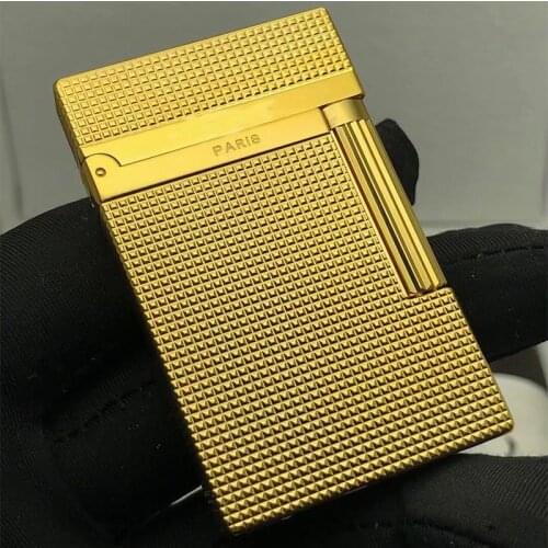 100% new vintage dupont gas lighter gas cigarette lighter polished jet gasoline flint lighter metal gas lighter