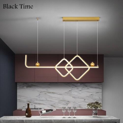 Simple LED Pendant Lights Home Indoor Pendant Lamps for Dining Room Kitchen Living Room Bedroom Lighting Luminaires Black Gold