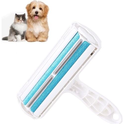 2-Way Dog Comb Tool Pet Hair Roller Remover Convenient Cleaning Lint Brush Dog Cat Fur Brush Base Home Furniture Sofa Clothes