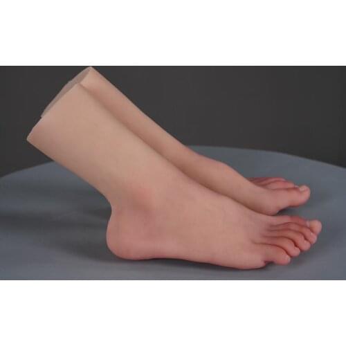 High Simulation Silicone TPE Material Realistic Female Foot Model For Foot Art Finger Bendable Mannequin Display Jewelry Props