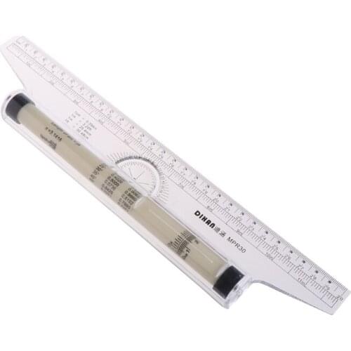 Rolling Parallel Ruler Foot Inch Metric Angle Rule Balancing Scale Multi-Purpose