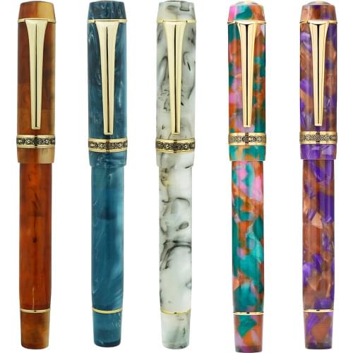 Kaigelu 316A Celluloid Fountain Pen, Beautiful Patterns Iridium EF/F/M Nib Writing Ink Pen Office Business School Gift Home Pen