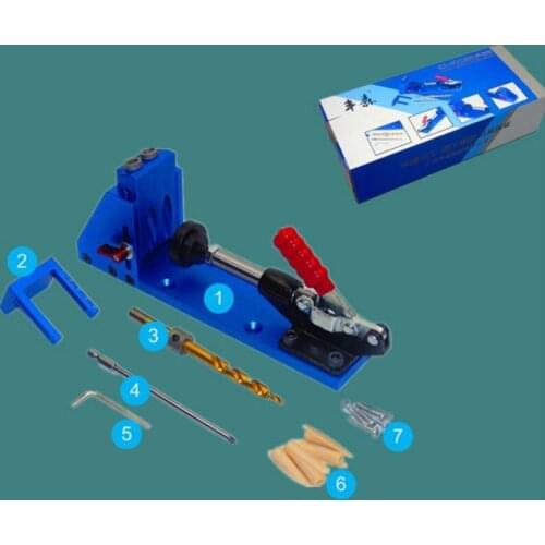 Woodworking Guide System inclined hole drill tools clamp base Drill Bit Kit System Pocket Hole Jig Kit Carpenter DIY tools