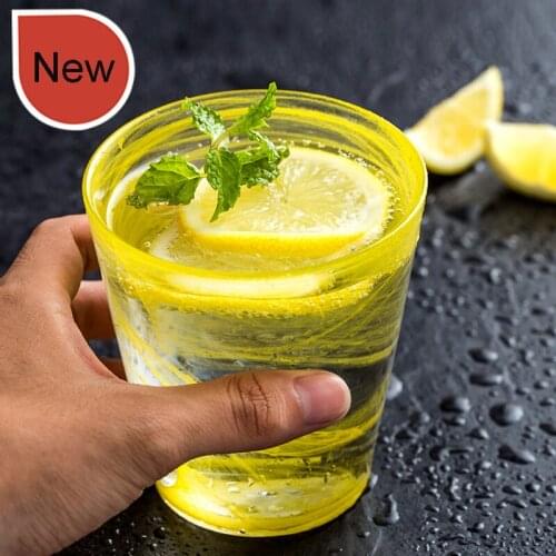 Nordic Colored glass cup Creative Ink and wash style Water Cup juice drink cup Whiskey Glass Beer Glass Party Drinking Ware