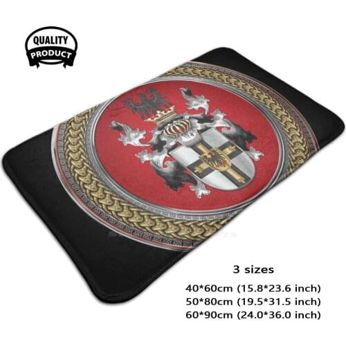 Teutonic Order - Coat Of Arms Special Edition Over Black Leather Soft Foot Pad Room Goods Rug Carpet Ancient Brotherhoods