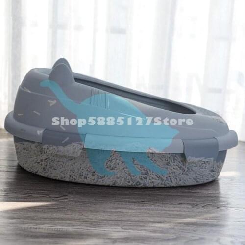 Cat Litter Basin Splash Proof Extra Large Semi Closed Deodorant Kitten Toilet Small Cat Poop Basin Cat Products
