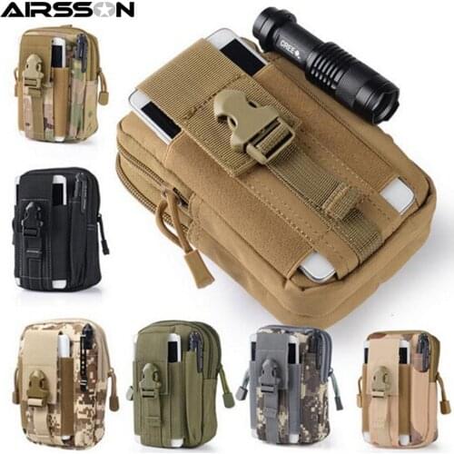 Universal Tactical Pouch Flashlight Holster Phone Case Molle Military Waist Belt Bag for Phone Wallet Pouch Purse Hunting Bags