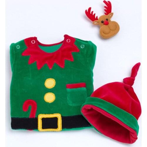 High Quality Baby Boy Girl Autumn Christmas xmas Clothes Set Toddler Baby Boys Girls Romper Pant Hat Outfits Clothes