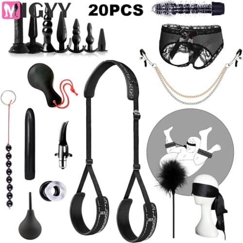 Adult Games Erotic Sex Toys For Couples Nipple Clip Anal Plug BDSM Bondage Restraints SM BDSM Sex bandage Lock ring Accessories