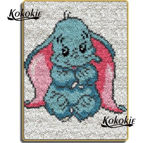 Latch hook diy rug canvas printing elephant cushion embroidery crochet tapis diy carpet foamiran for needlework accessories