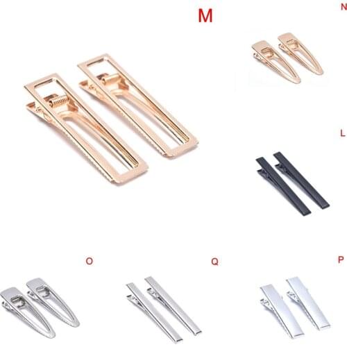 2pcs Simple Creative Girl Hair Clip Hair Barrette French Barrette Duckbill Clip DIY Black Flat Hair Clips BB Clip Handmade Tool