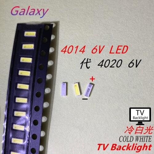 2000PCS/Lot PCT SMD LED 4014 6V 0.8W Cool White Replace 4020 For TV Backlight Application