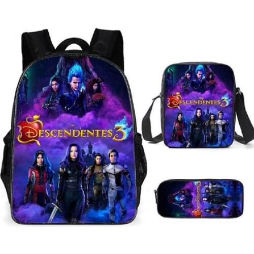 2020 Hot Descendants 3PCS School Bag Set School Backpack for Teenagers Boys Girls Student Travel Book Bag Schoolbags for Gifts