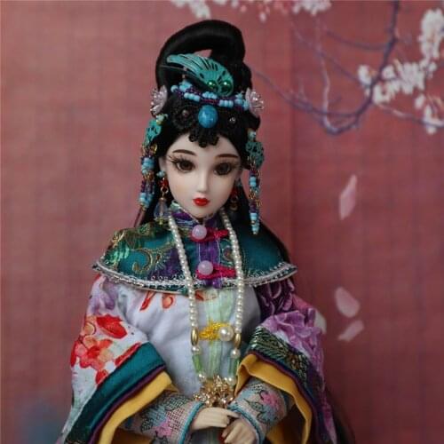 32cm 1/6 Handmade Ancient Chinese Girl Dolls Collectible Traditional Orient Doll Toys With Dress Gifts Souvenir