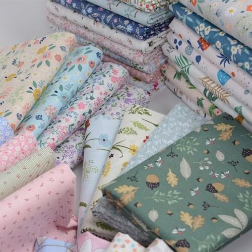 50cmx160cm printing fresh floral Twill Cotton Fabric DIY Children Wear Cloth Make Bedding Quilt Decoration Home 180g/m B