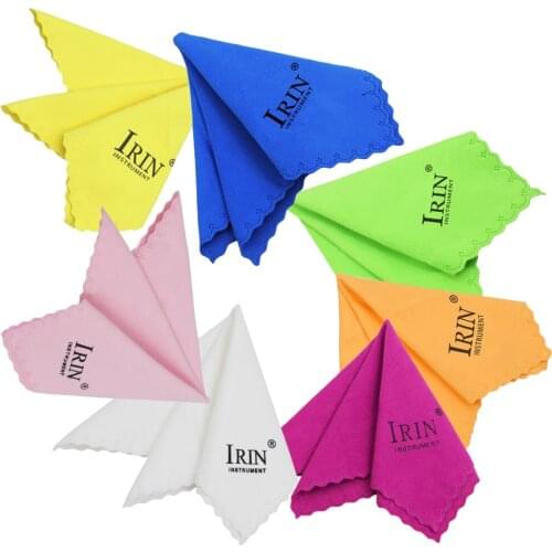 7 Pieces Reusable Cleaning Cloths Polish Cloth 9.84x9.84inch for Guitar Violin Saxophones, Assorted Color
