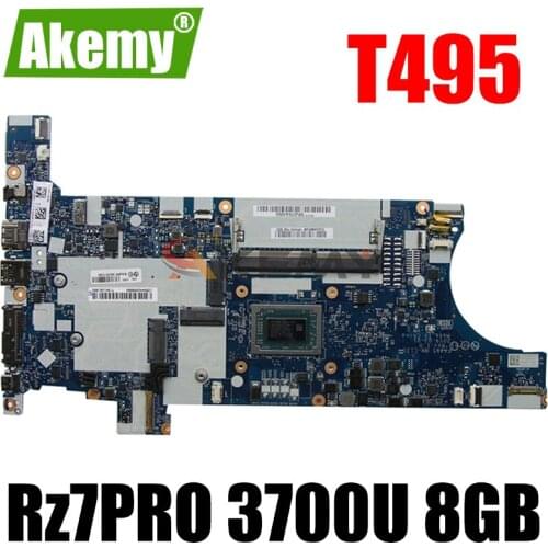 Akemy For Lenovo ThinkPad T495 Notebook Motherboard FA495 NM-C131 CPU Rz7PRO 3700U RAM 8GB Tested 100% Working FRU 02DM040