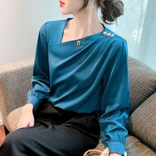 Атласные блузки Aoxison China At AliExpress