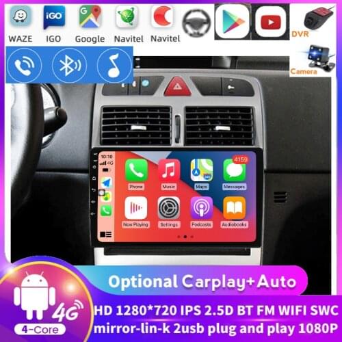 Android Car Auto Radio Player For Peugeot 307 307CC 307SW 2002-2013 SWC Stereo Radio Video GPS Navigation Multimedia BT