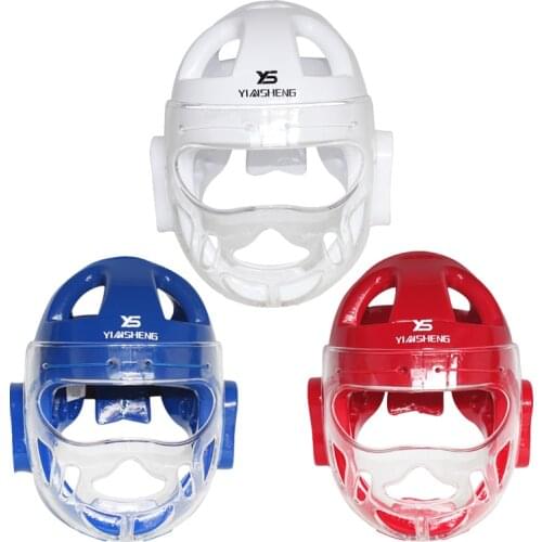 White Teakwondo helmet taekwondo protector karate helmet equipment helmet mma muay thai boxing head protector headgear guard
