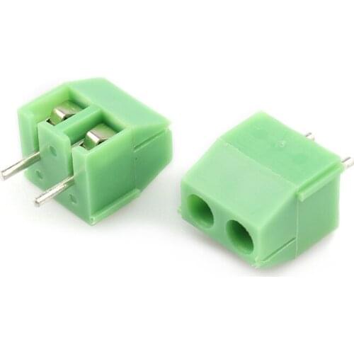 Free Shipping200pcs KF301-5.0-2P KF301-5.0-3Pin Screw 2Pin 3Pin 5.0mm Straight Pin PCB Screw Terminal Block Connector Green