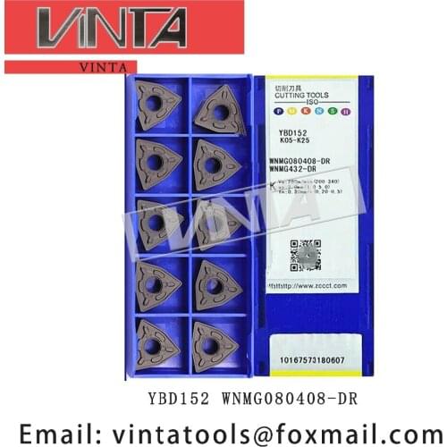 Free shipping high quality 10pcs/lots YBD102 YBC252 YBD152 WNMG080408-DR cnc carbide turning inserts cutting blade tools
