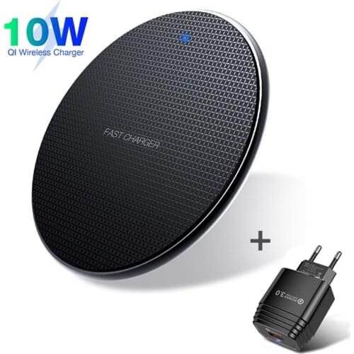 10W Qi Wireless Charger For iPhone 11 Pro Xs Max X Xr 8 Induction Fast Wireless Charging Pad For Samsung S20 Xiaomi mi 9 Huawei